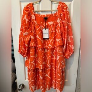 Cuffed long sleeve flowy dress